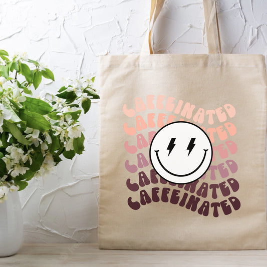 Retro Caffeinated Coffee Lover Tote Bag