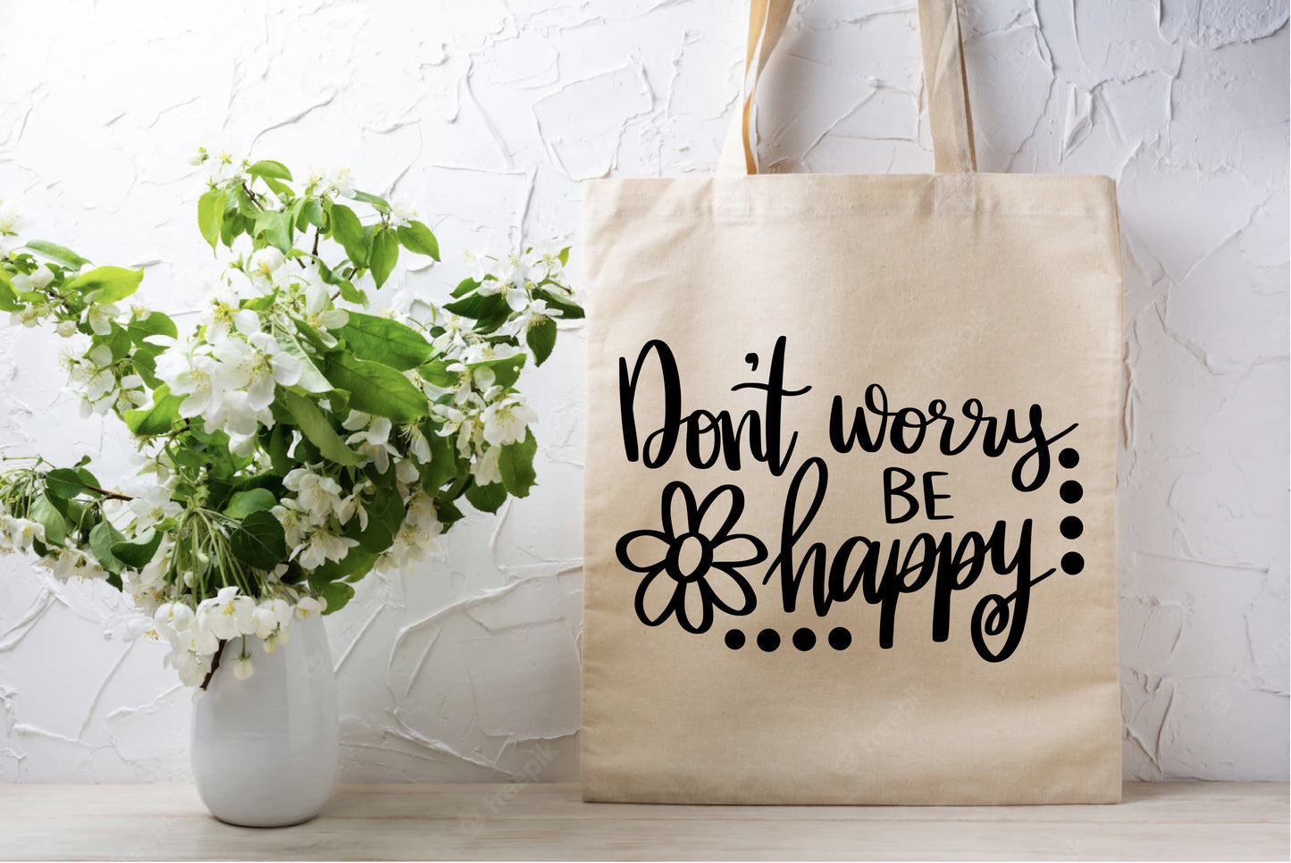 Don't Worry Be Happy Mental Health Tote Bag