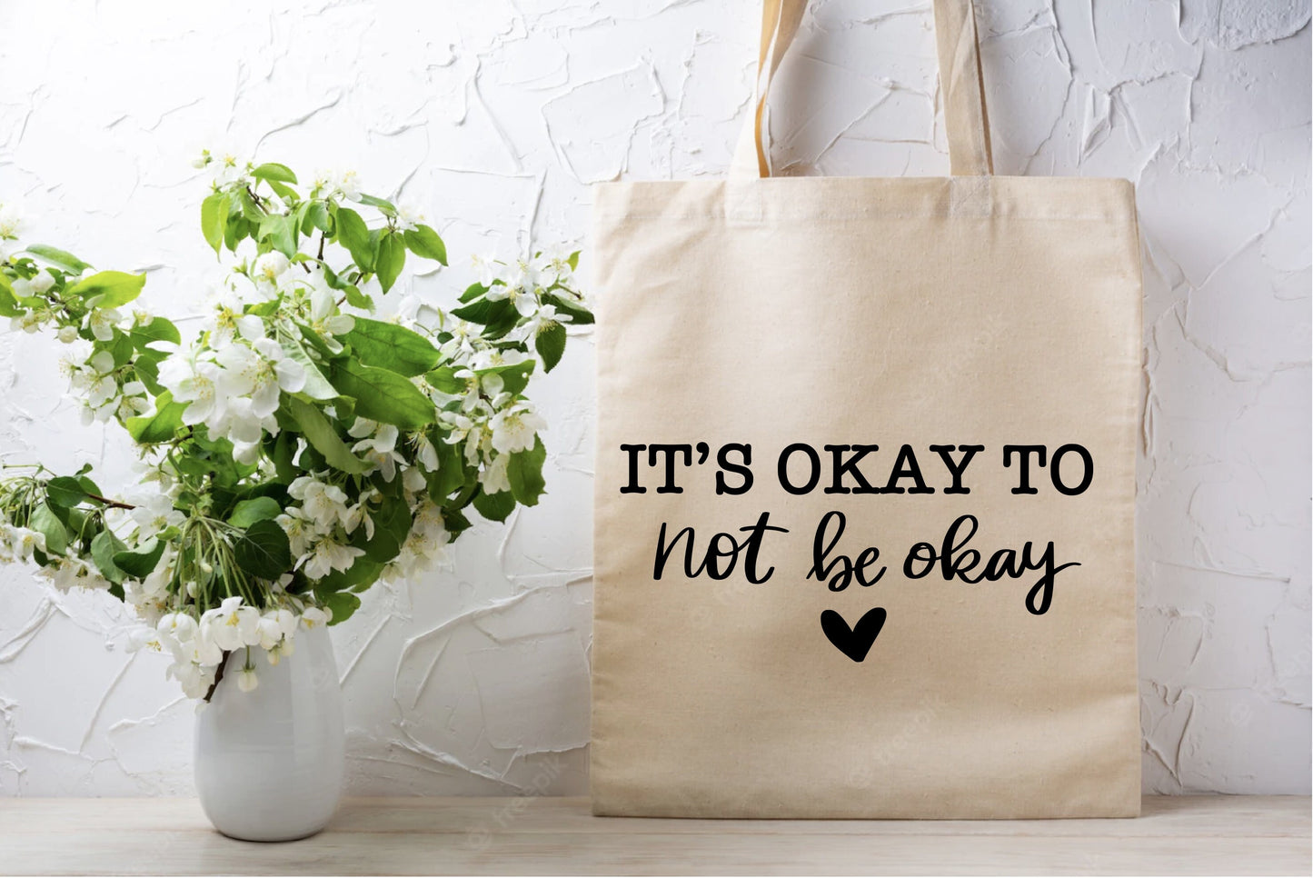 It's okay to not be okay Mental Health Tote Bag