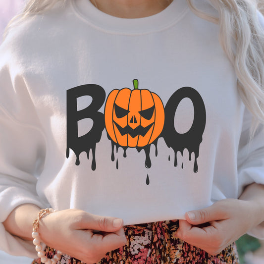 Boo pumpkin Halloween Crewneck