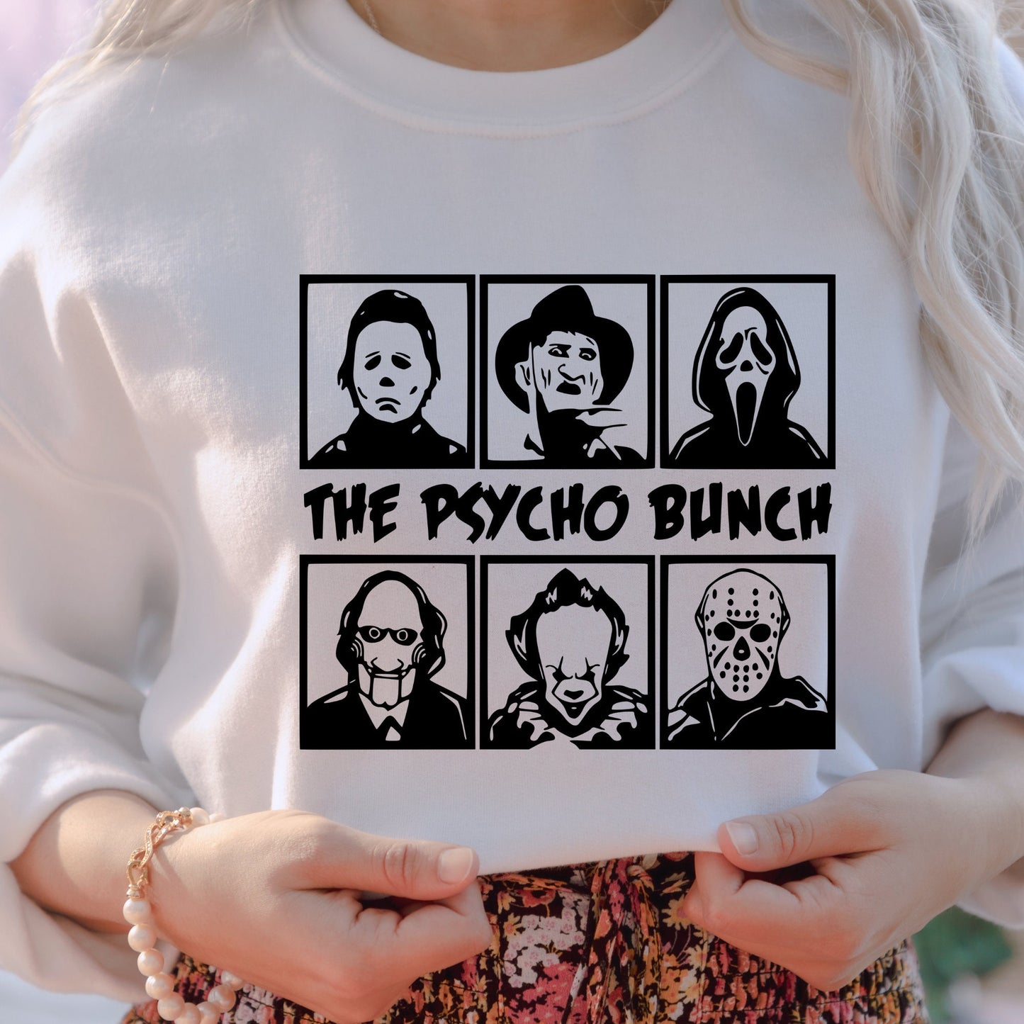 The Psycho Bunch Crewneck | Halloween Crewneck | Friends | Horror Squad | Horror Movie | Halloween Party