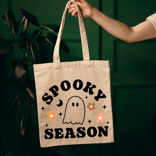 Spooky Season Tote Bag | Halloween Tote Bag | Halloween Candy Bag | Spooky Season Ghost