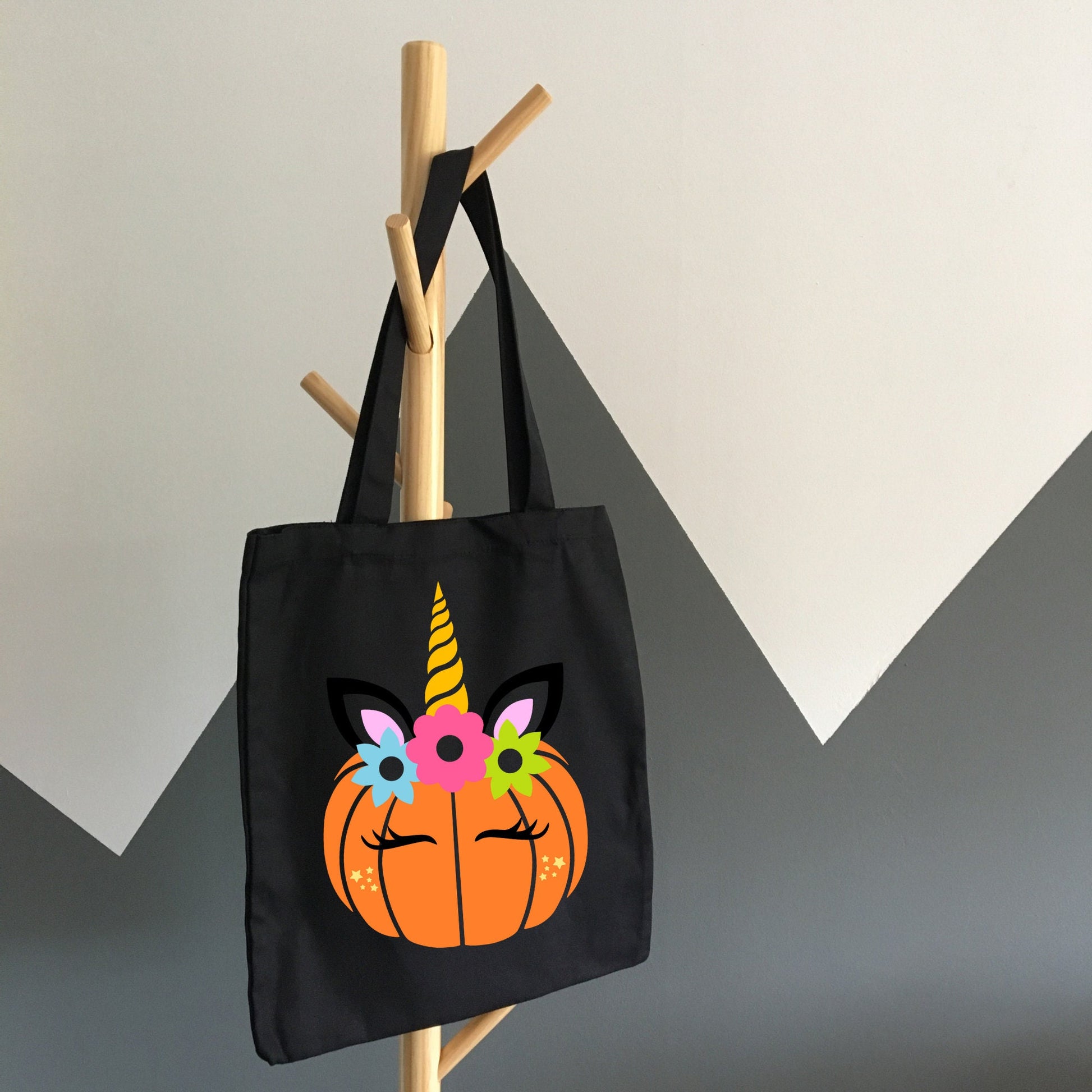 Unicorn Pumpkin| Kids Halloween Bag | Boys and girls treat bag | Kids Trick or treat bag | Halloween Tote Bag | Halloween Candy Bag