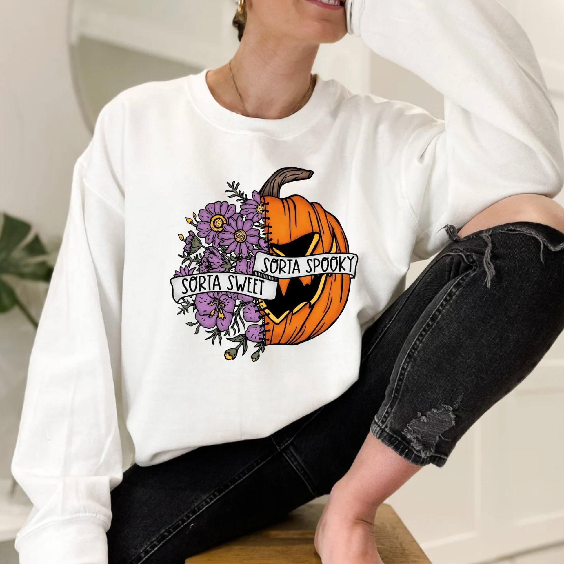 Sorta Sweet, Sorta Spooky Pumpkin Crewneck