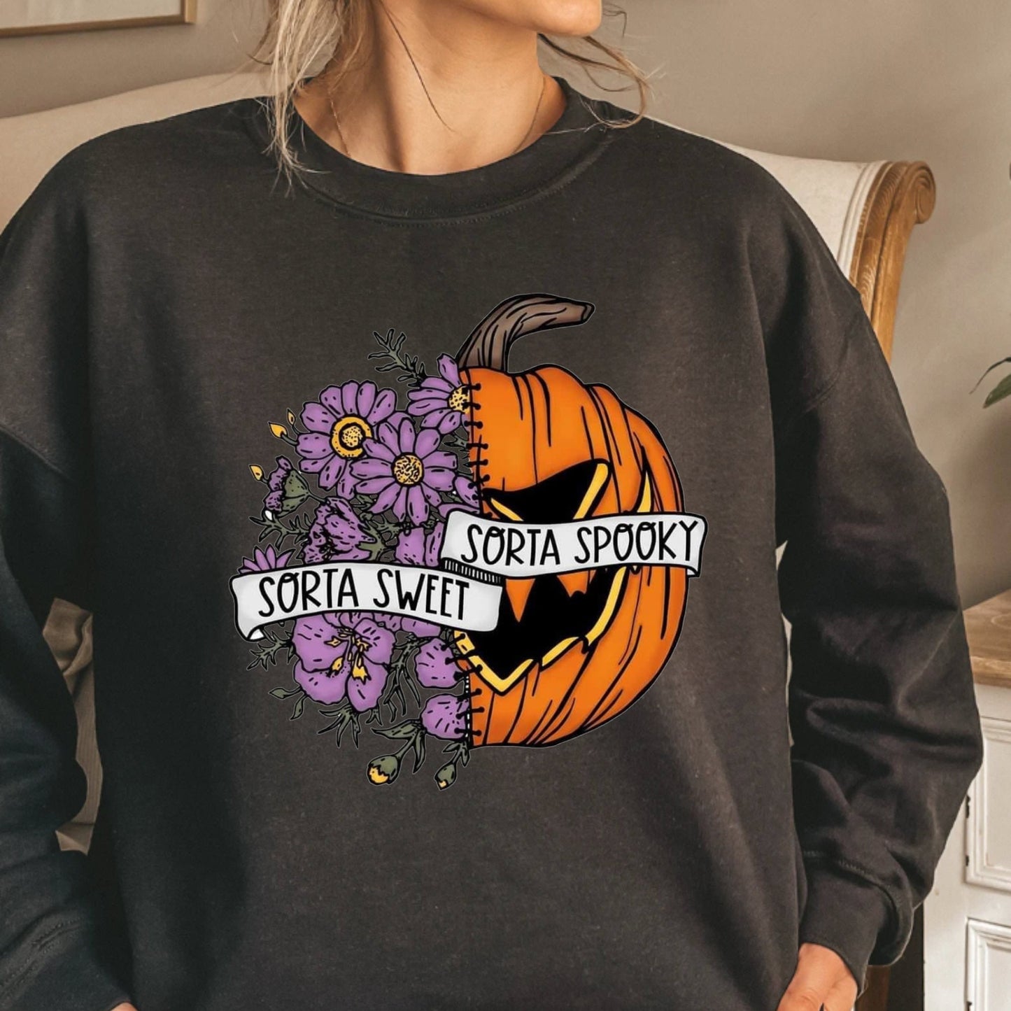 Sorta Sweet, Sorta Spooky Pumpkin Crewneck