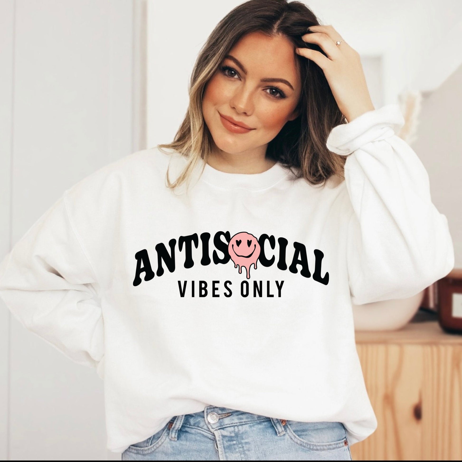 Antisocial vibes only Crewneck