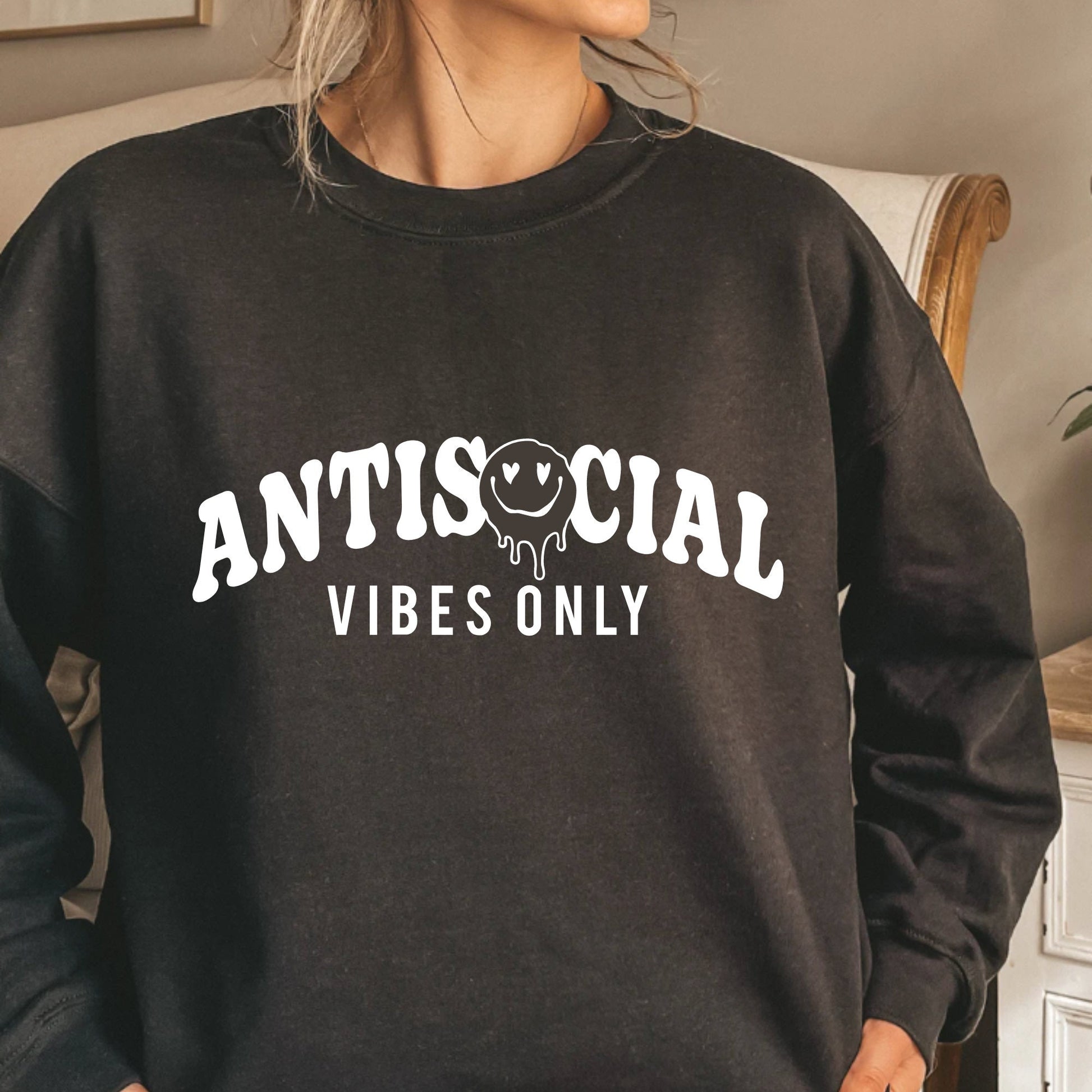 Antisocial vibes only Crewneck